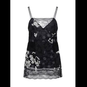 MCQ Alexander McQueen Black Floral Silk Cami